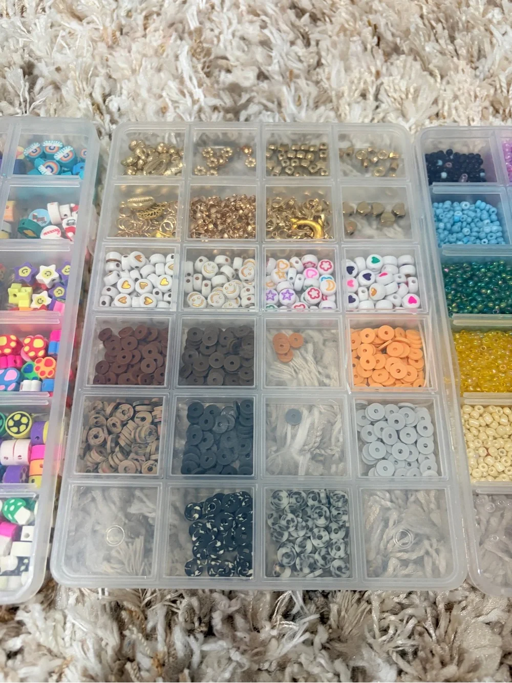 Multi-Color Bead and Charm Storage Organizer Box
